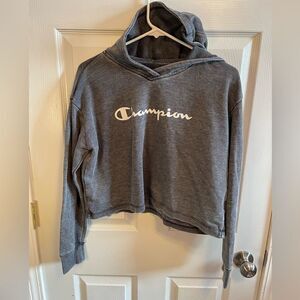 Champion cropped hooded sweatshirt sz M